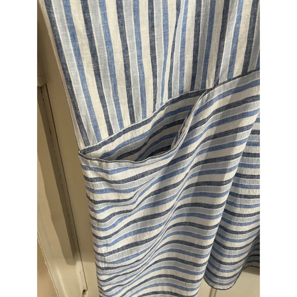 Melissa McCarthy Seven7 Linen Striped OS 3X/4X V‑Neck Beach Cover‑Up Tunic OS - Picture 4 of 10